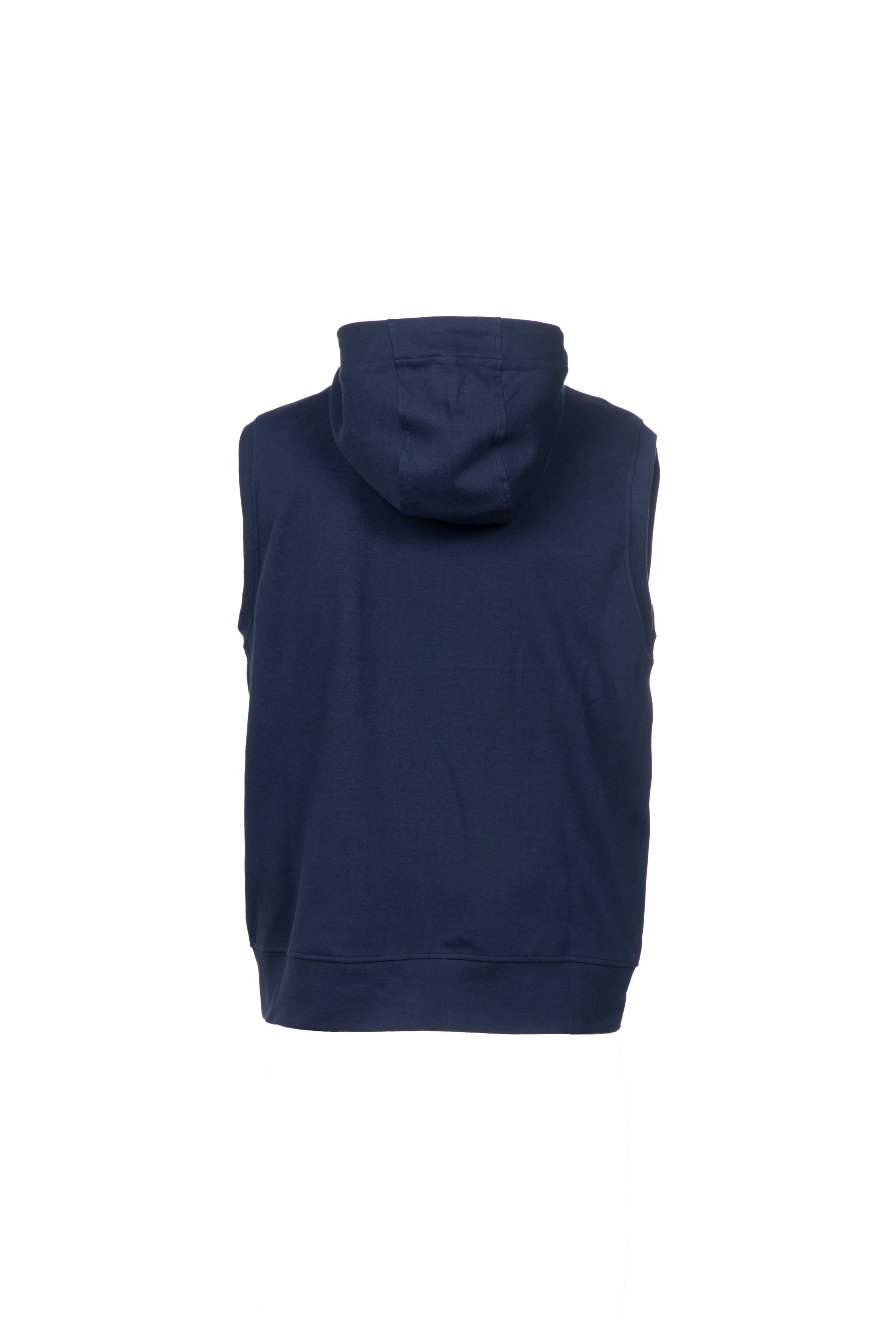 Blue cotton hooded gilet