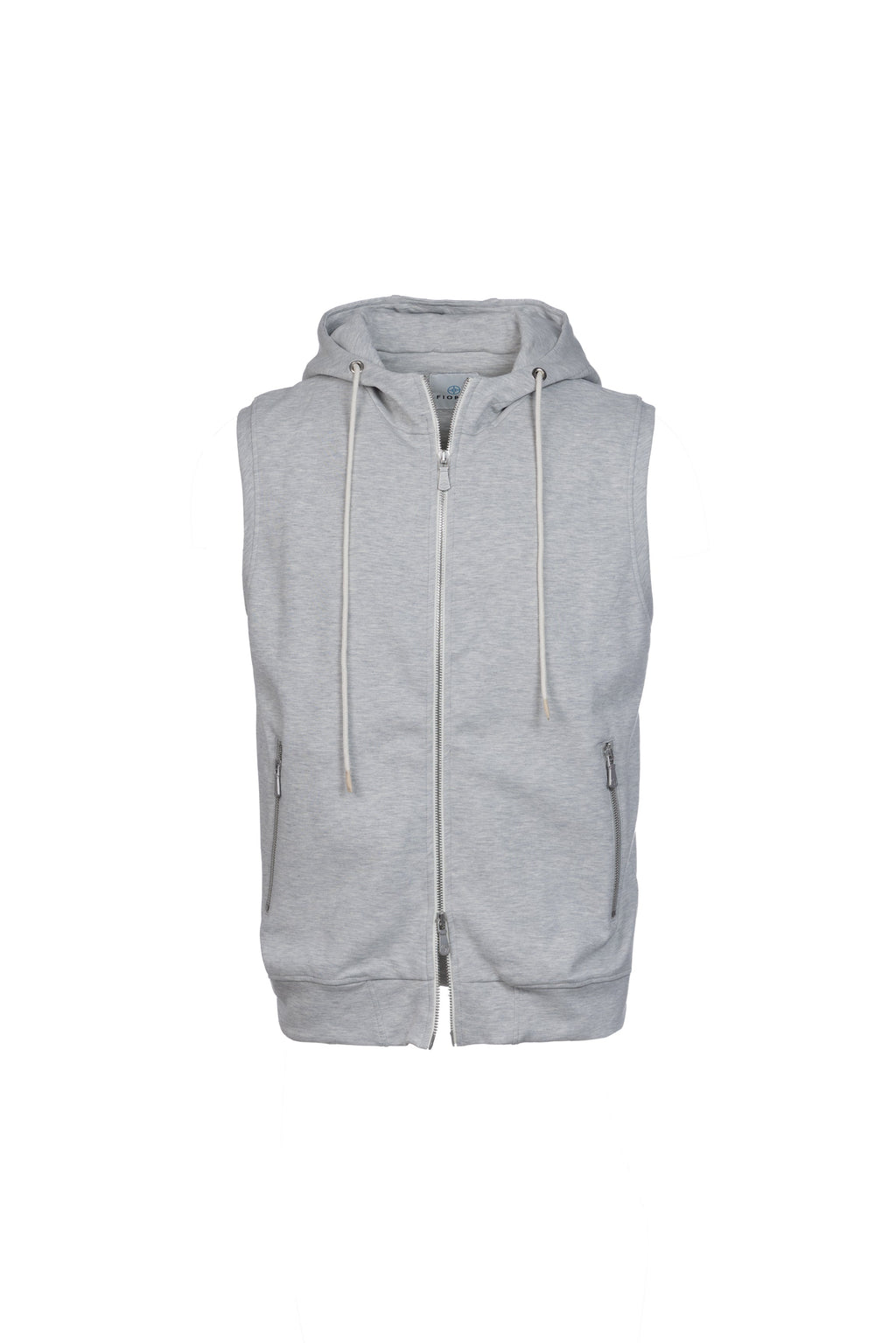 Grey cotton hooded vest