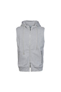 Grey cotton hooded vest