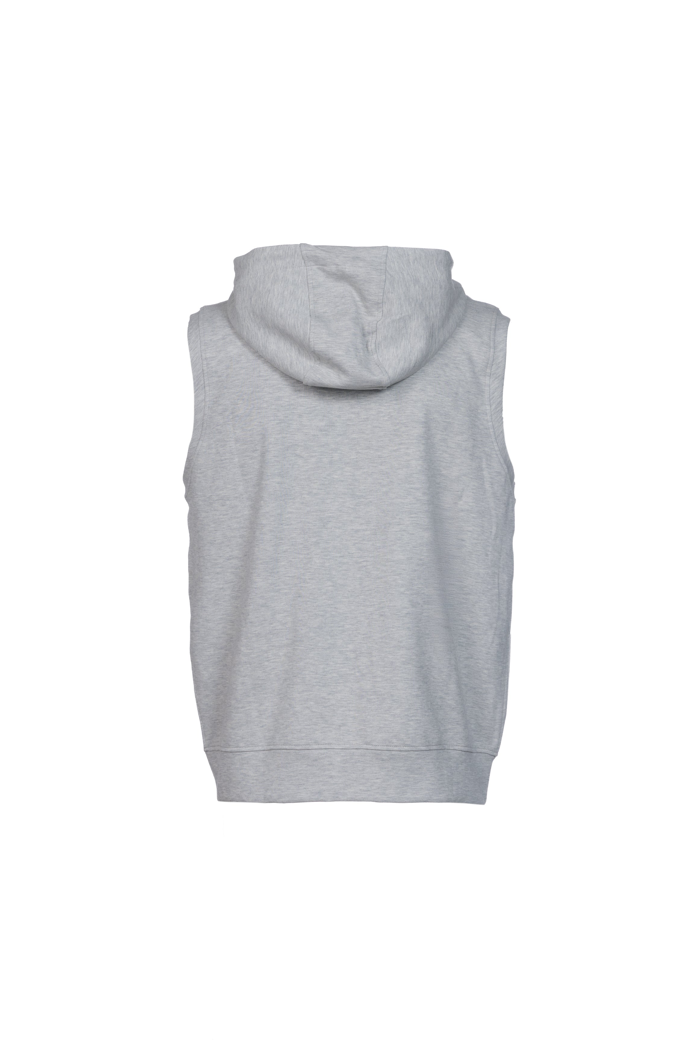 Grey cotton hooded vest