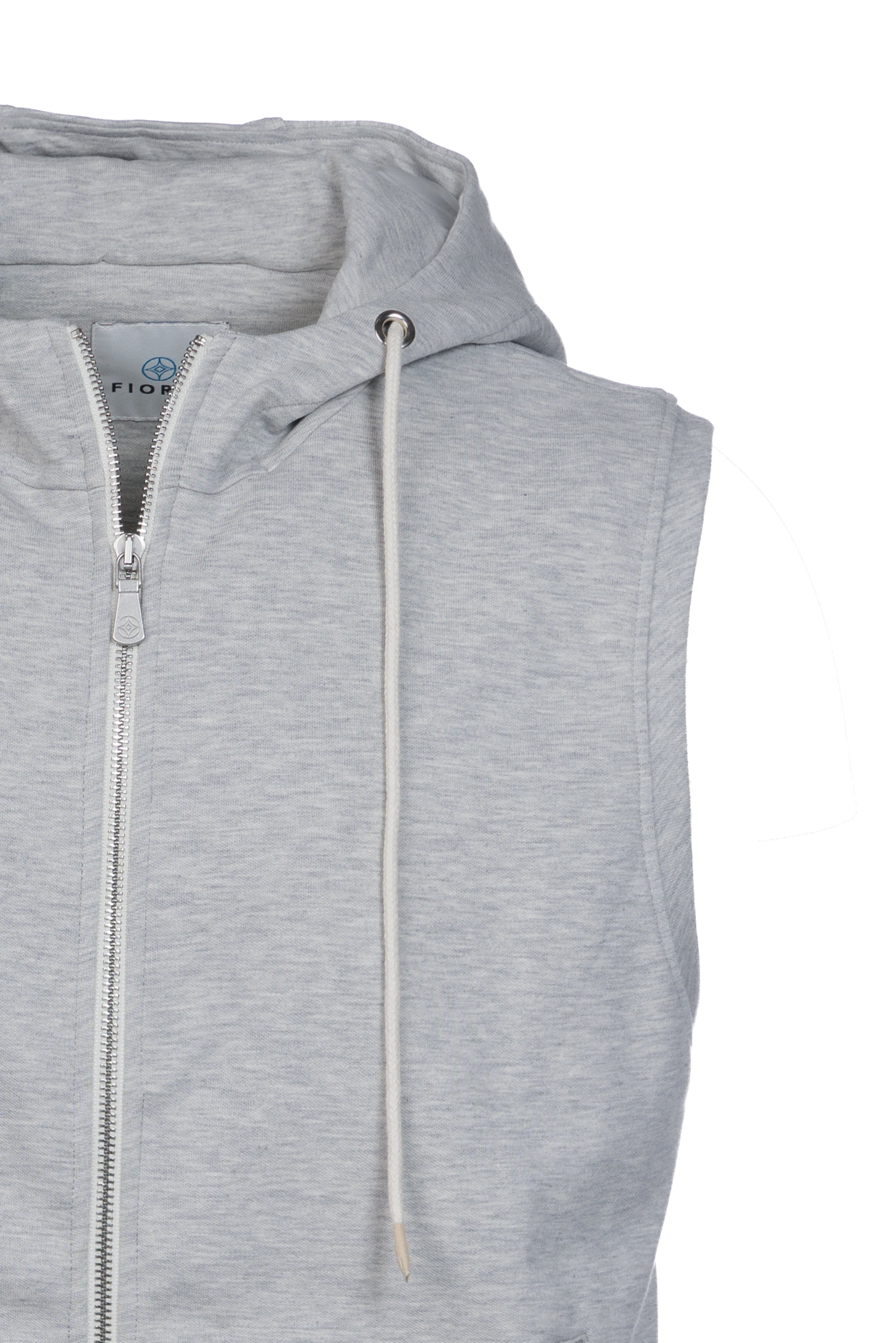 Grey cotton hooded vest