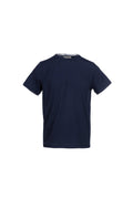 Cotton T-shirt with contrasting blue trim