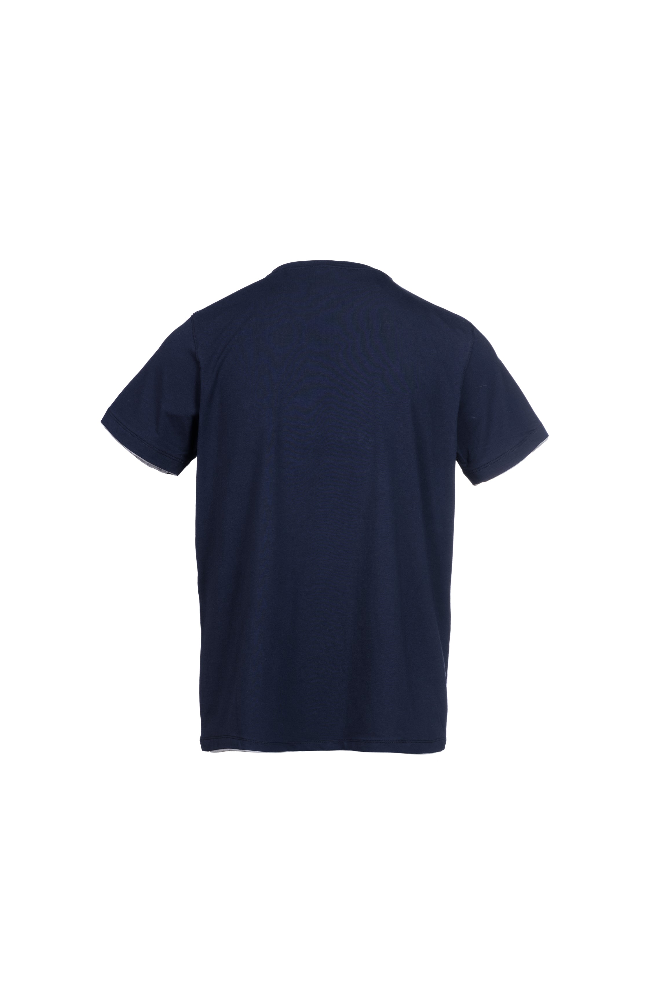 Cotton T-shirt with contrasting blue trim