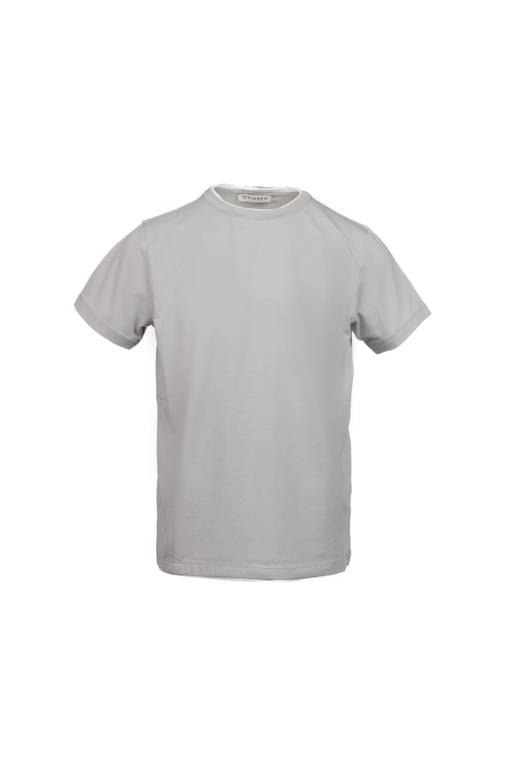 Cotton T-shirt with contrasting gray trim