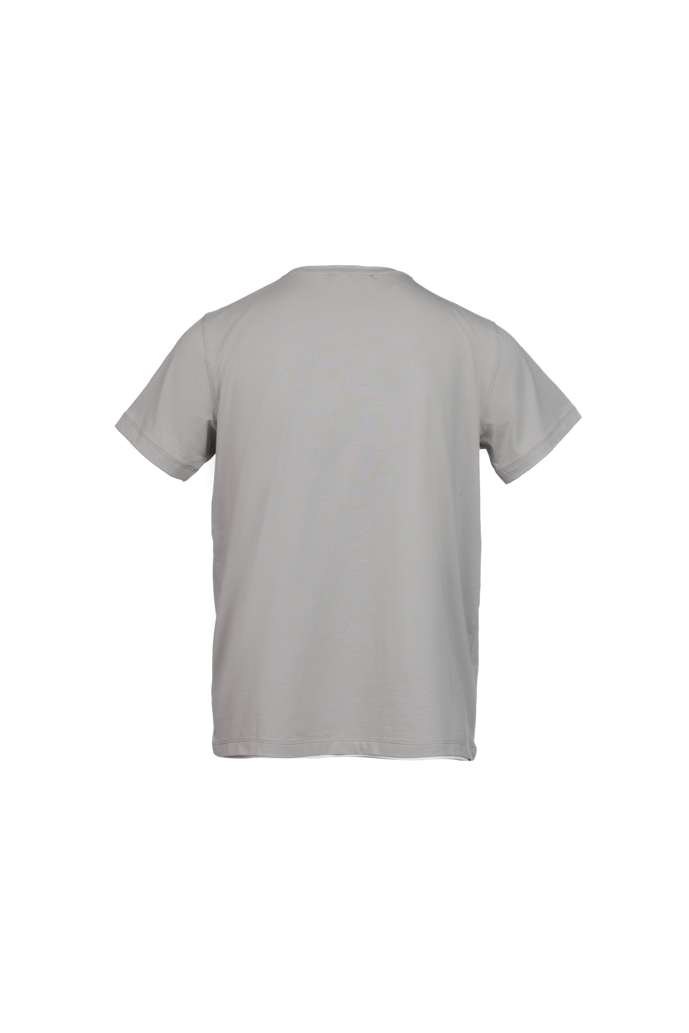 Cotton T-shirt with contrasting gray trim