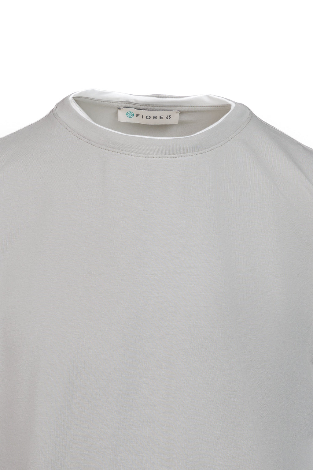 Cotton T-shirt with contrasting gray trim