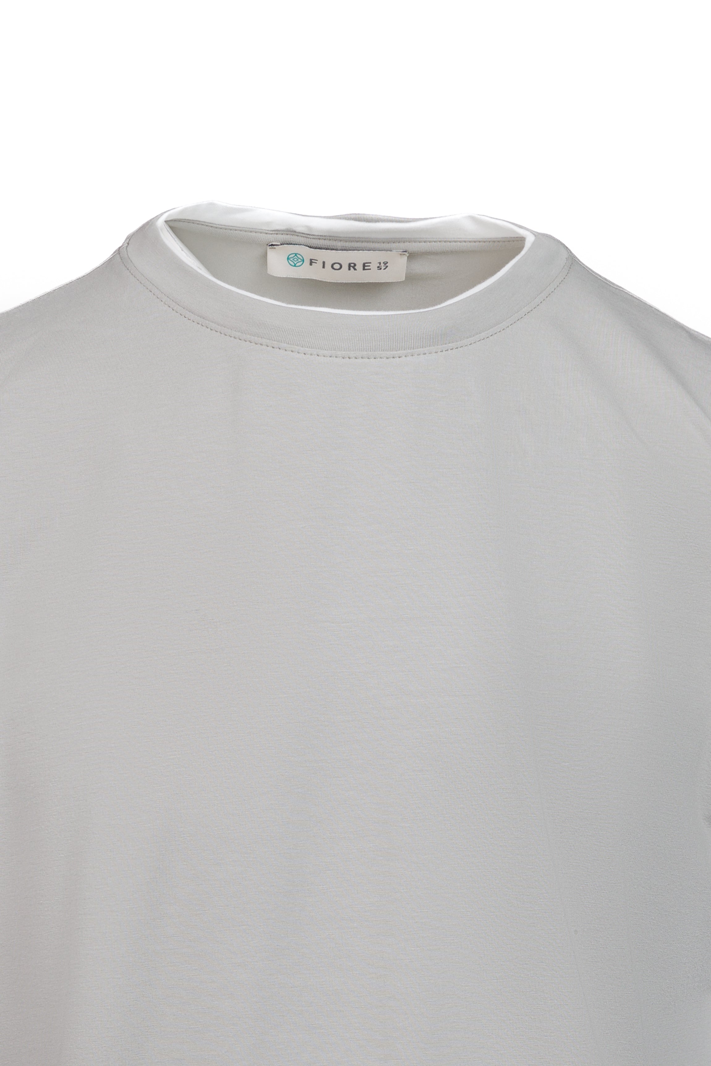Cotton T-shirt with contrasting gray trim