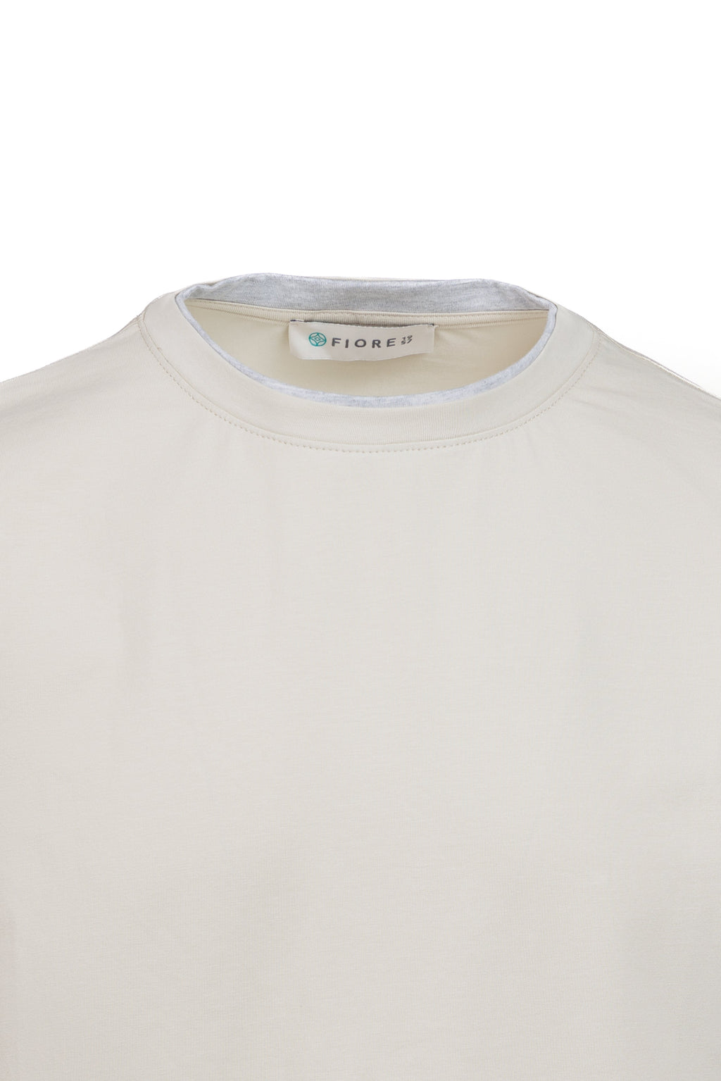 Cotton T-shirt with contrasting sand trim