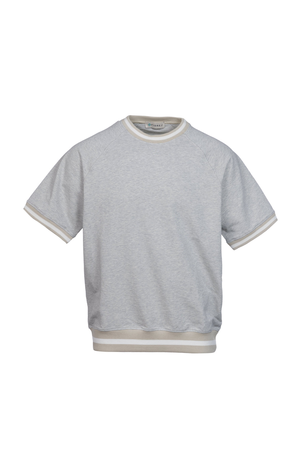 Cotton sweatshirt with contrasting grey elastic