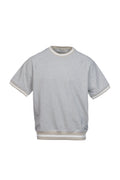 Cotton sweatshirt with contrasting grey elastic