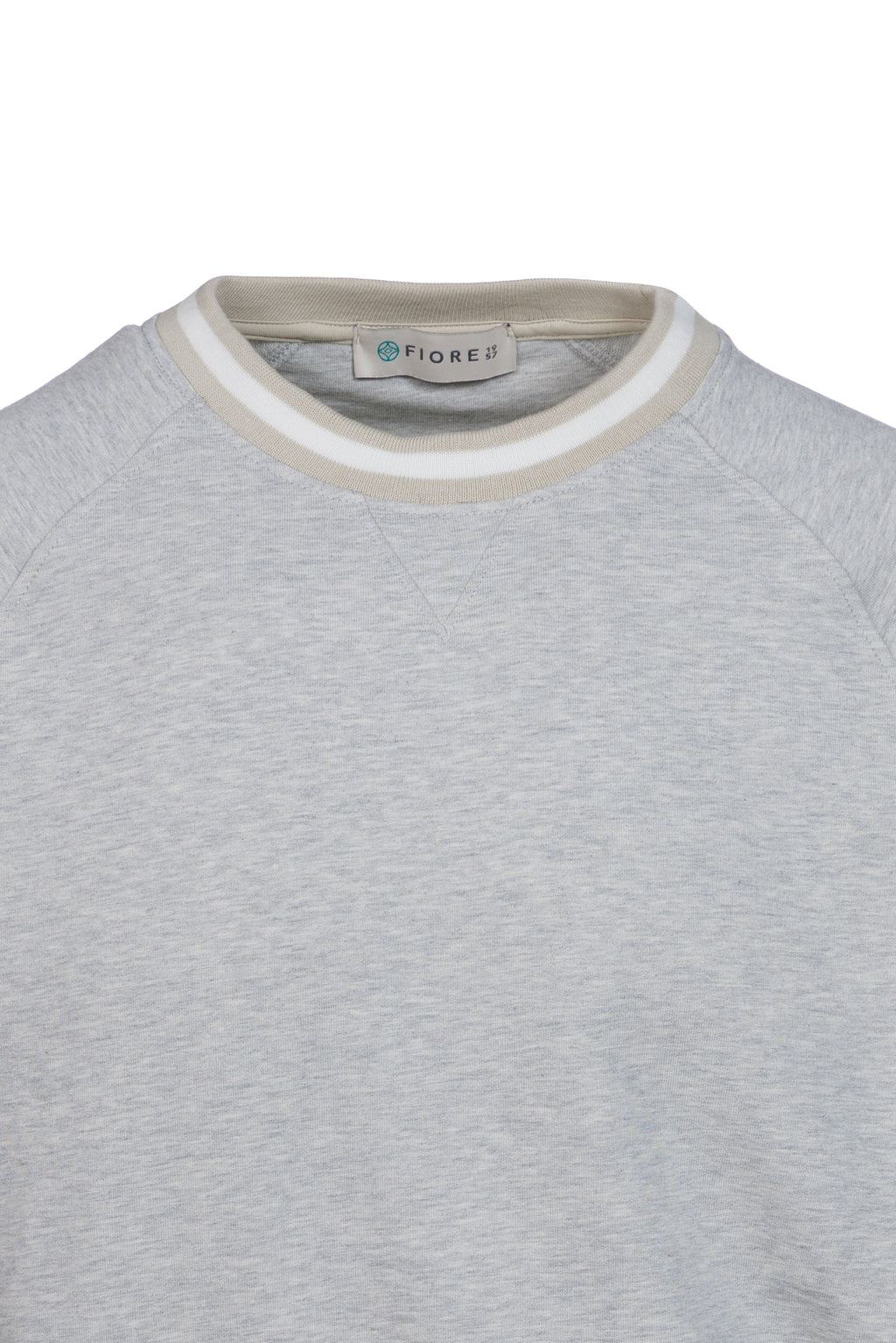 Cotton sweatshirt with contrasting grey elastic