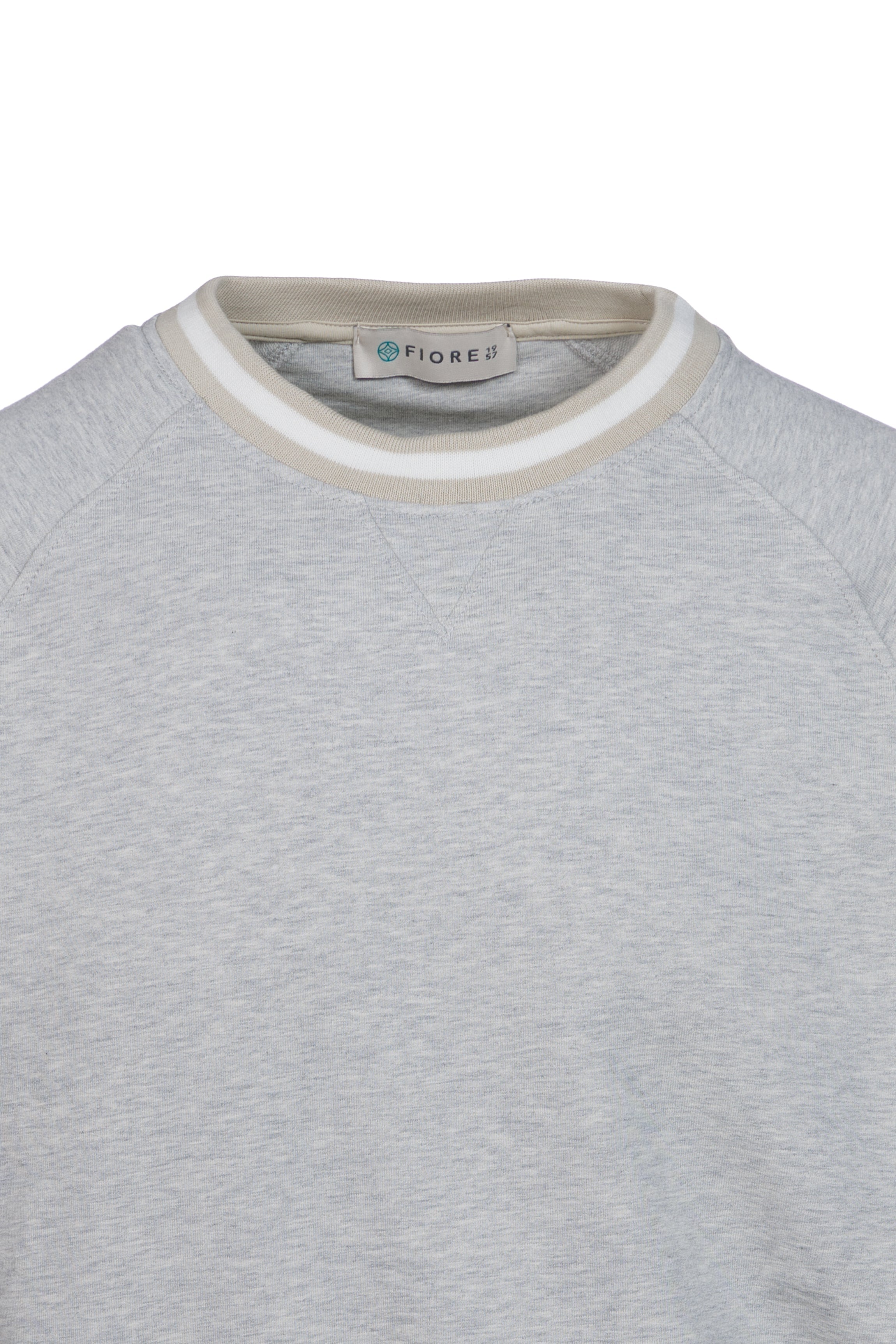 Cotton sweatshirt with contrasting grey elastic