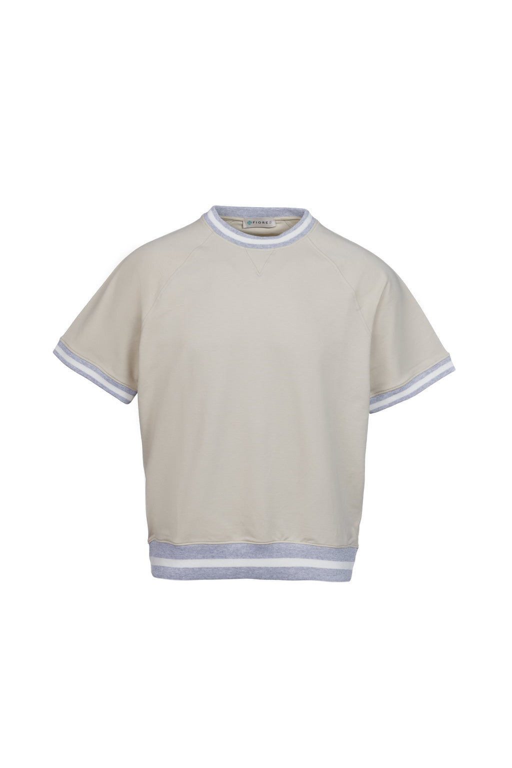 Cotton sweatshirt t-shirt with contrasting sand elastic