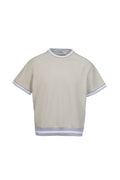Cotton sweatshirt t-shirt with contrasting sand elastic