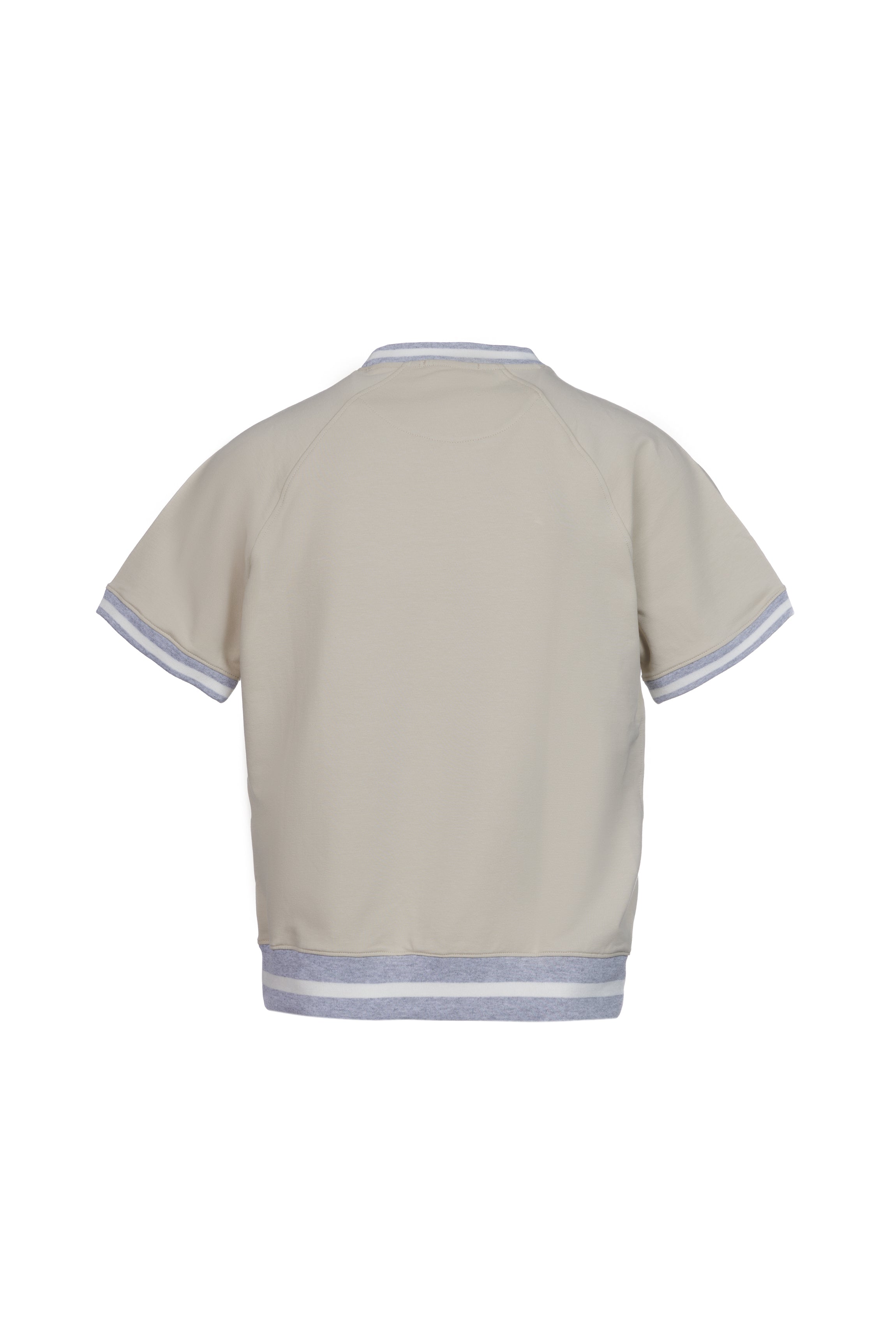Cotton sweatshirt t-shirt with contrasting sand elastic