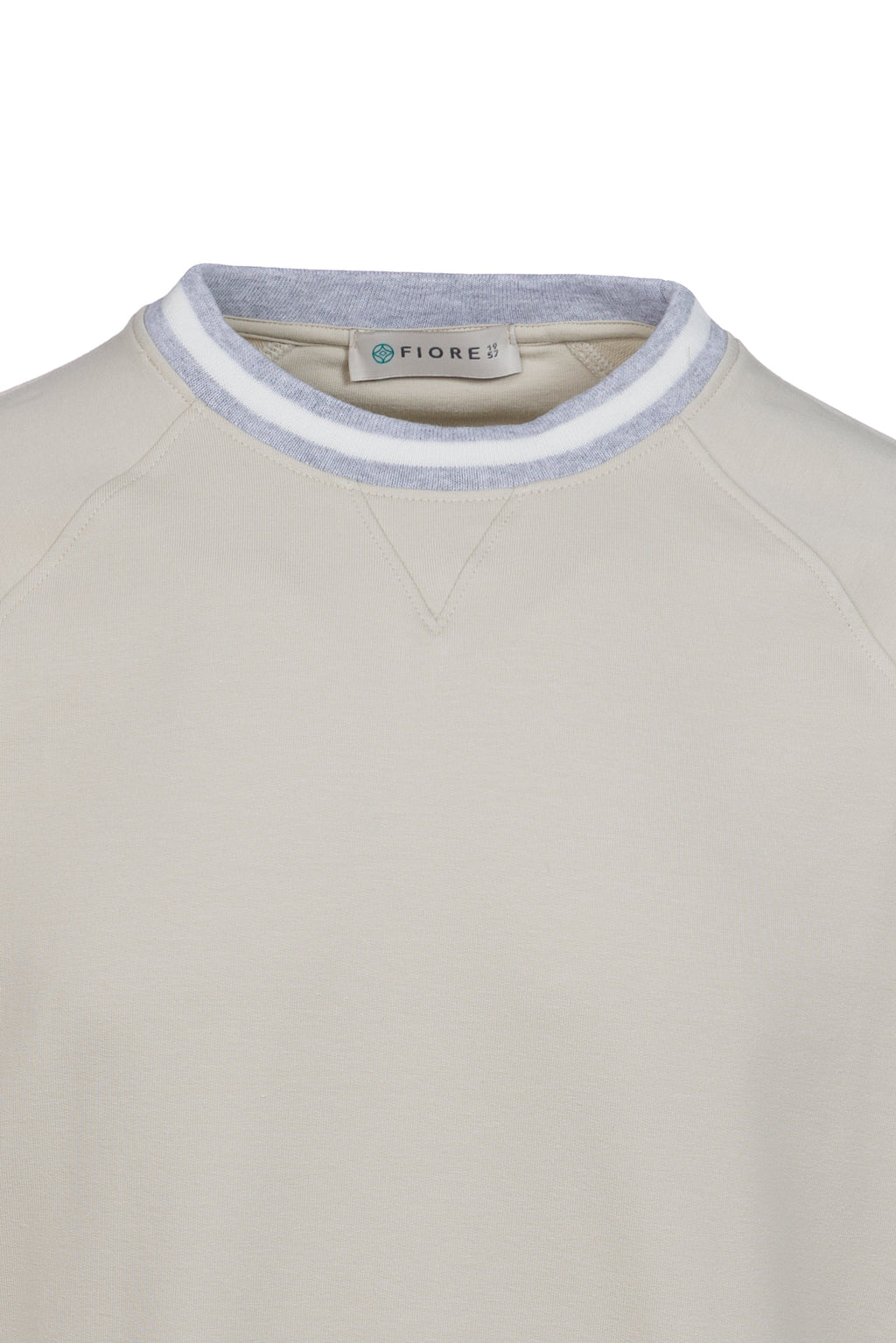 Cotton sweatshirt t-shirt with contrasting sand elastic