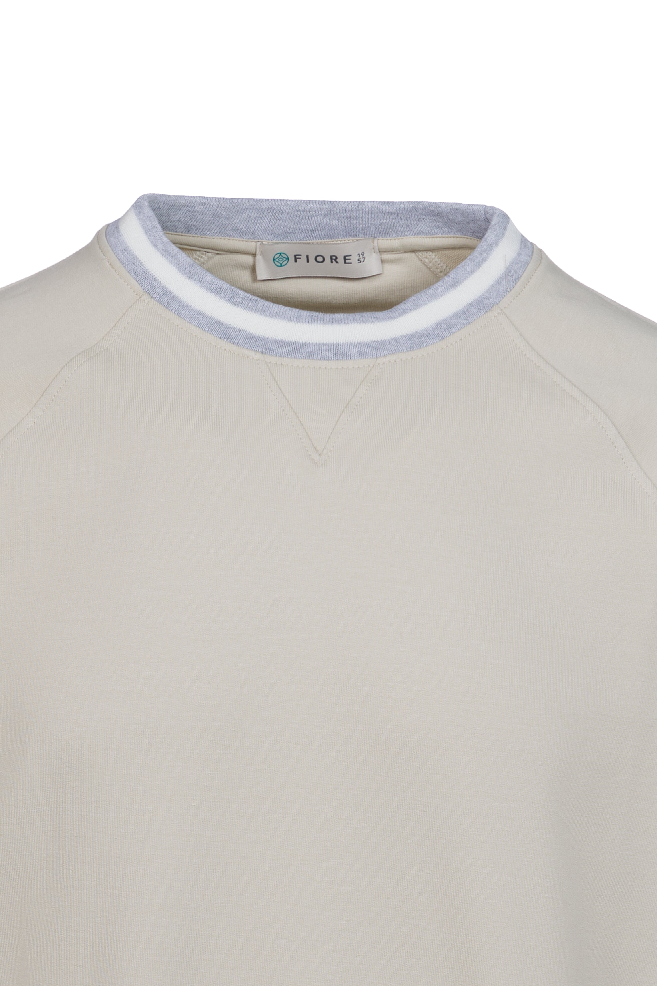 Cotton sweatshirt t-shirt with contrasting sand elastic