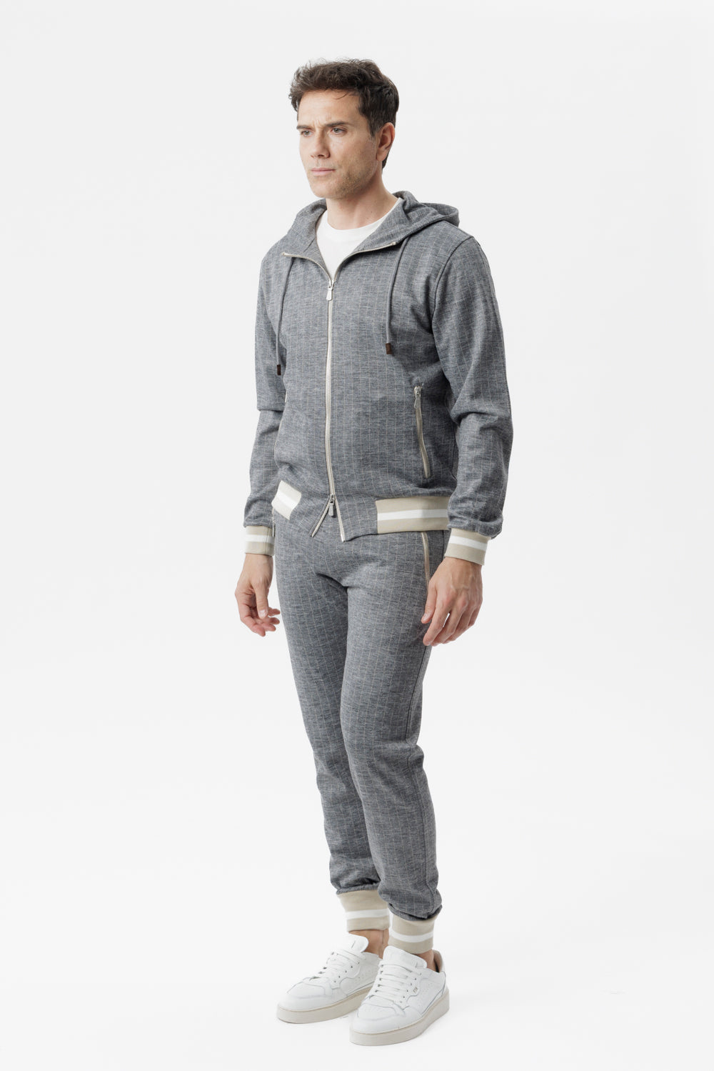 Grey pinstripe hoodie