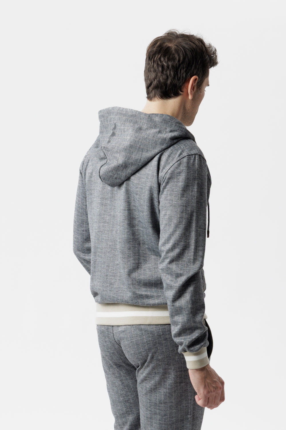 Grey pinstripe hoodie