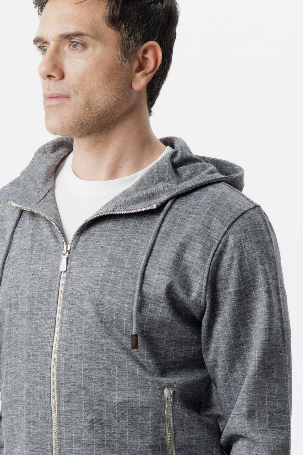 Grey pinstripe hoodie