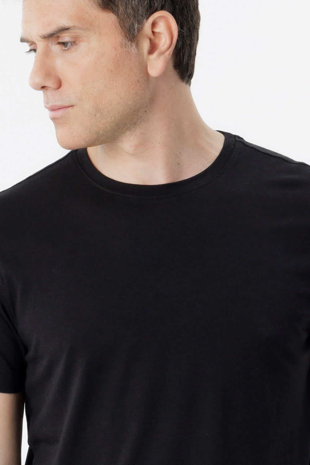 Black cotton and bamboo t-shirt