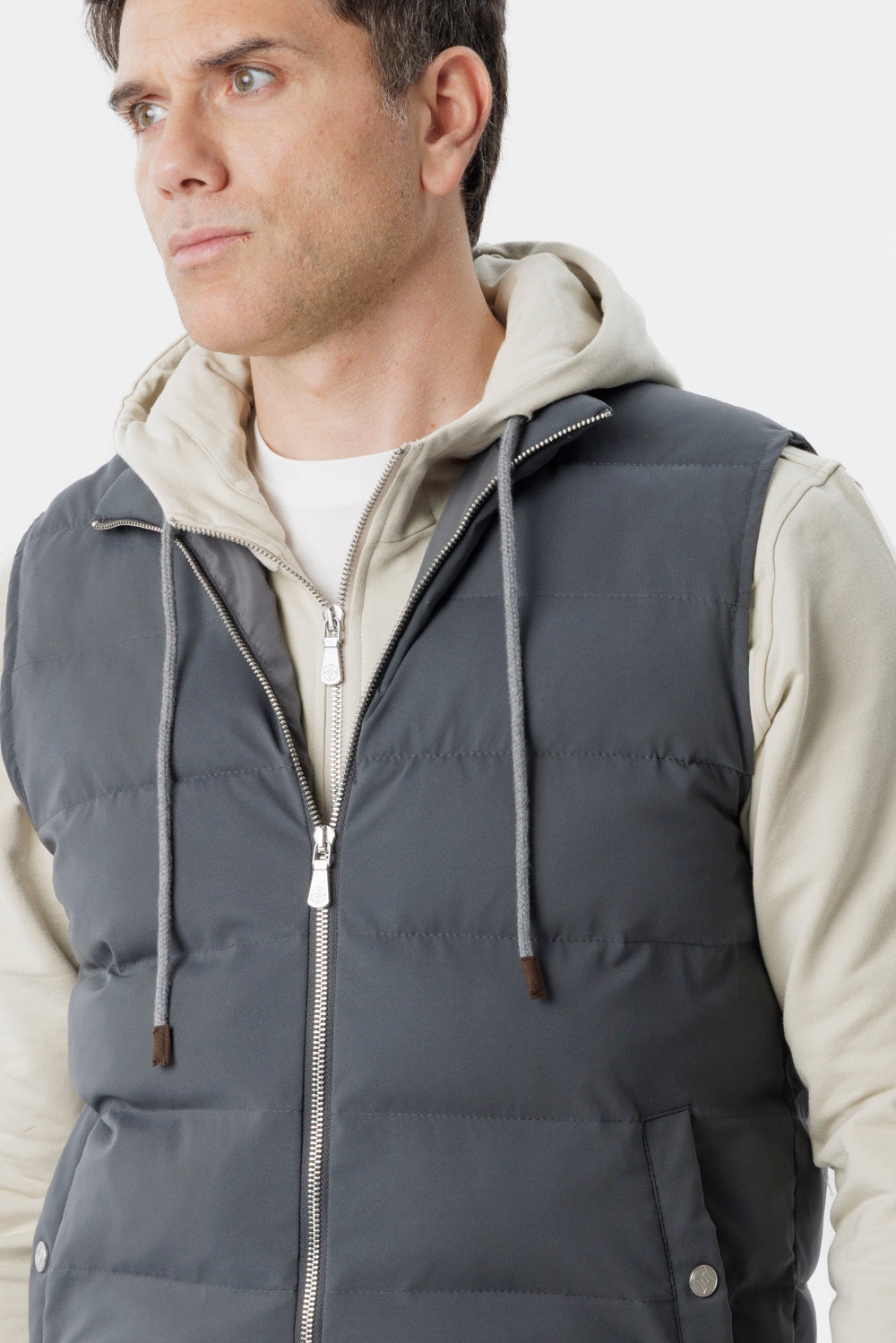 Grey cashmere padded vest