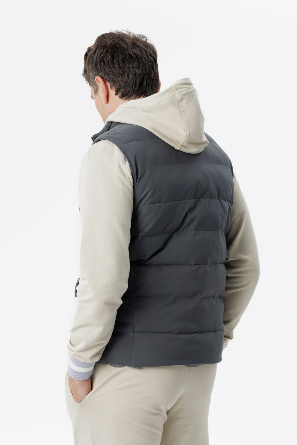 Grey cashmere padded vest