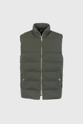 Army green cashmere padded gilet