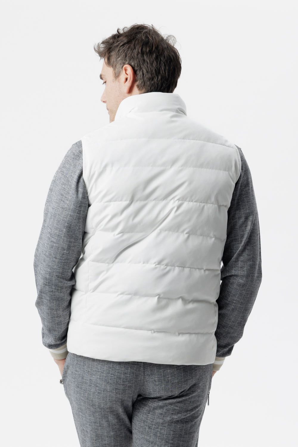 White cashmere padded gilet