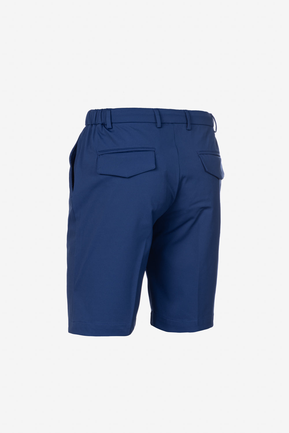 Bermuda shorts with pleats and drawstring in cornflower blue