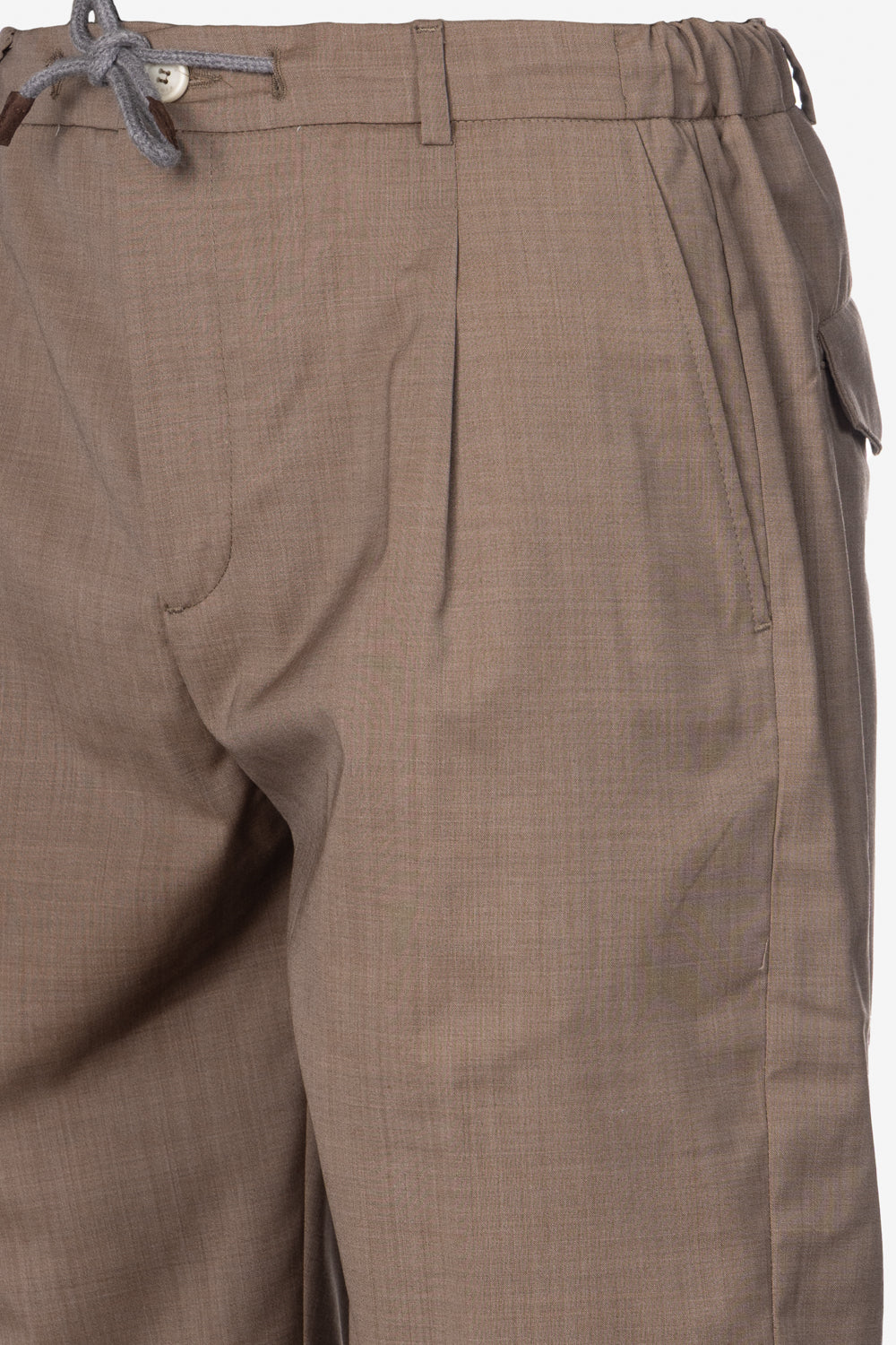 Tobacco virgin wool Bermuda shorts