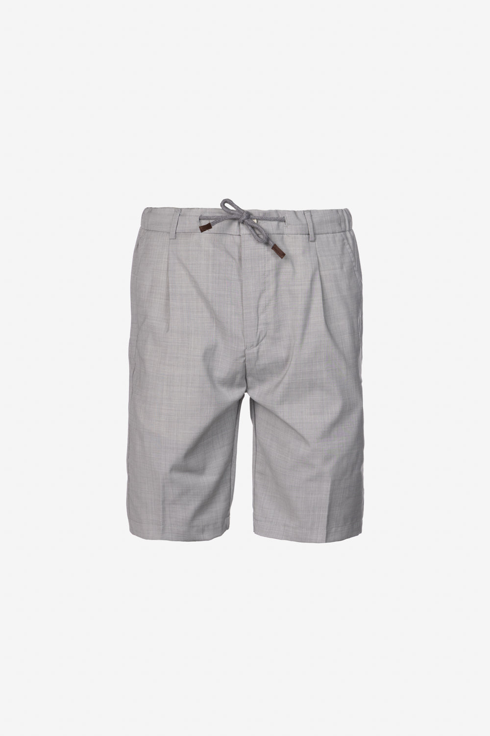 Light grey virgin wool Bermuda shorts