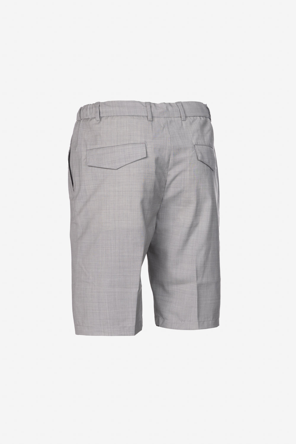 Light grey virgin wool Bermuda shorts