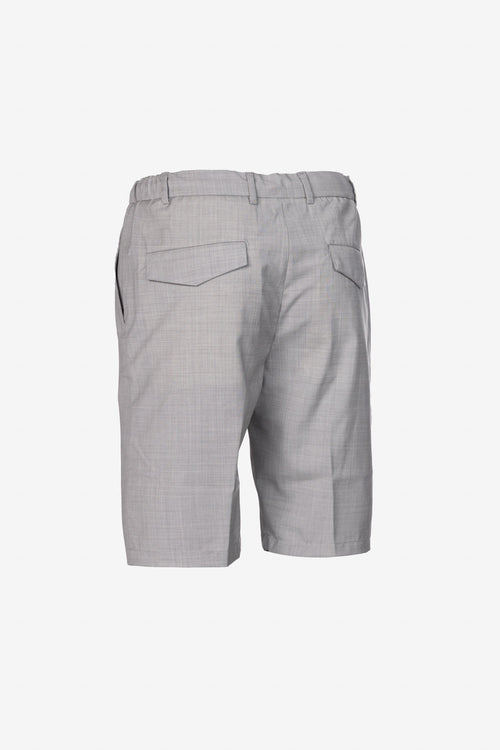 Light grey virgin wool Bermuda shorts