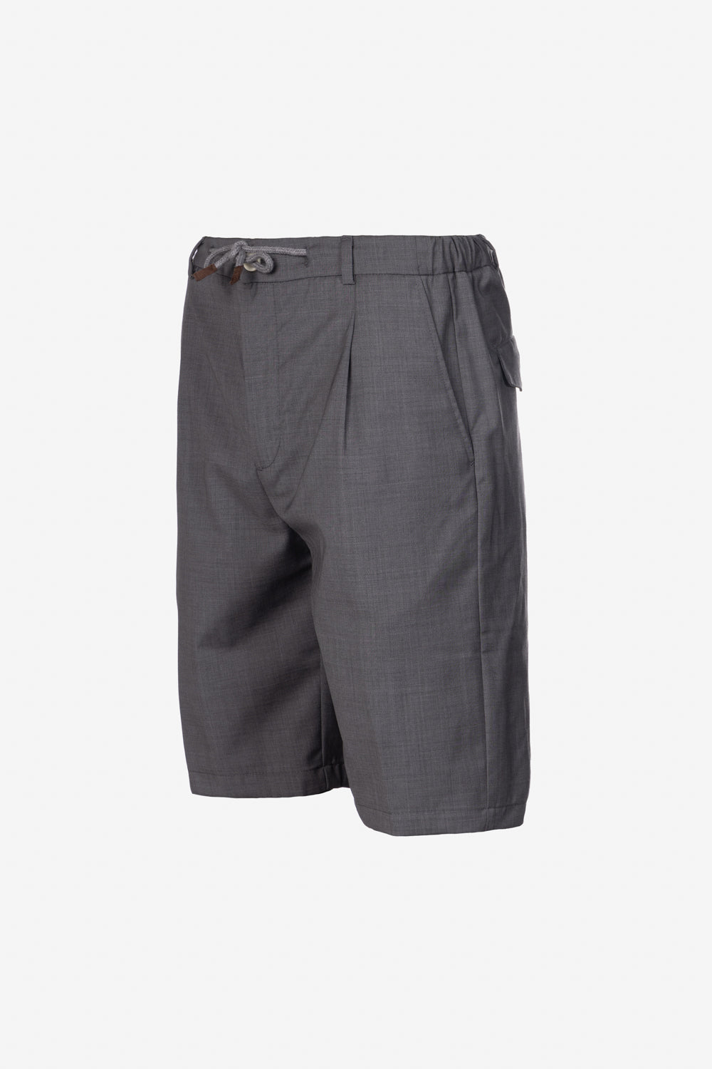 Medium grey virgin wool Bermuda shorts
