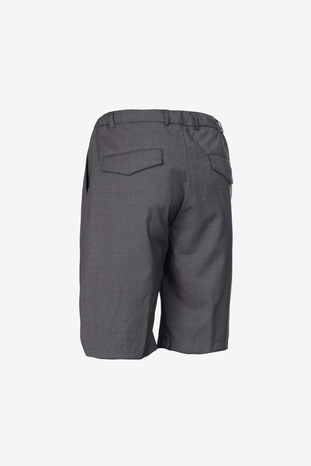 Medium grey virgin wool Bermuda shorts