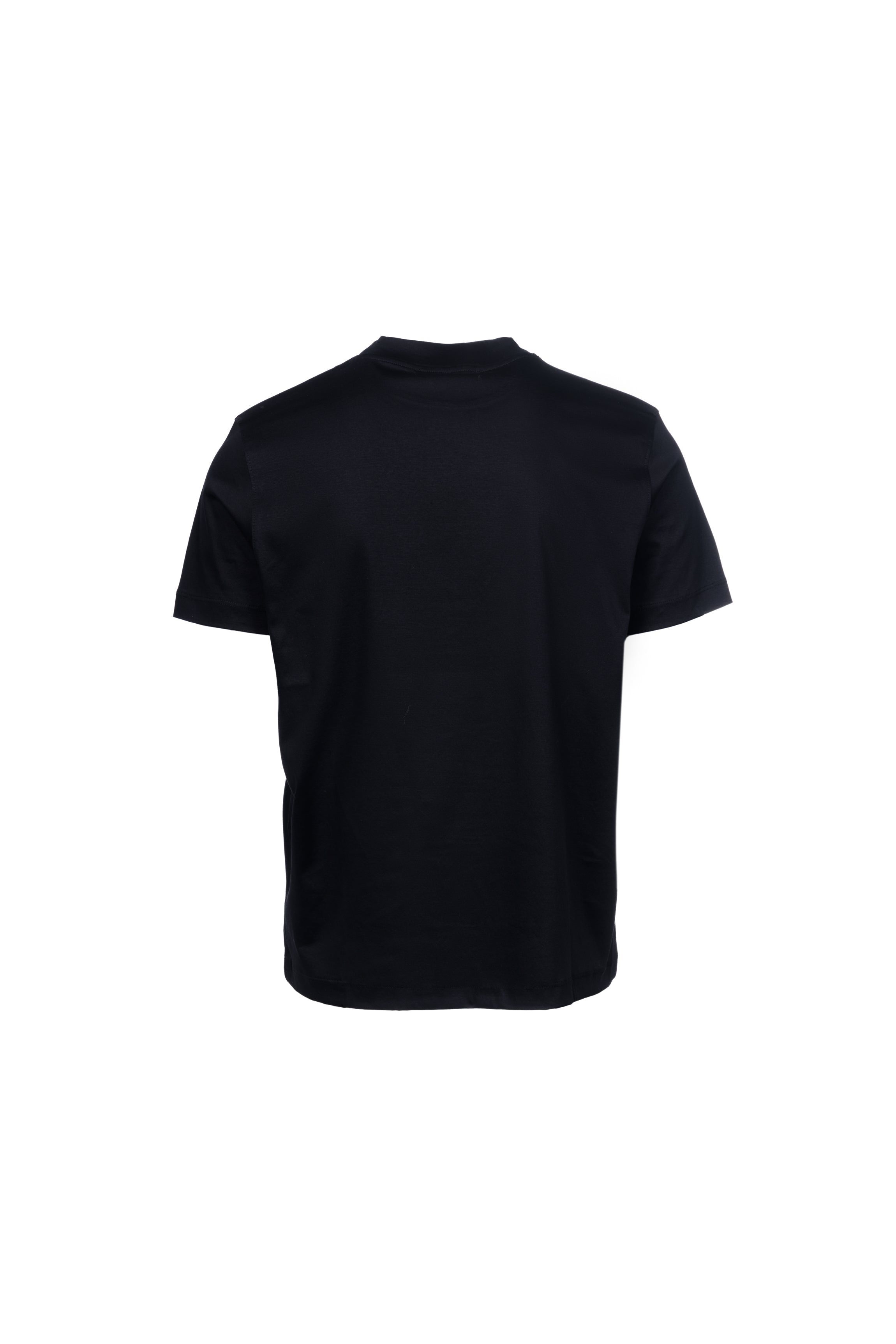 Black pima cotton high-neck t-shirt