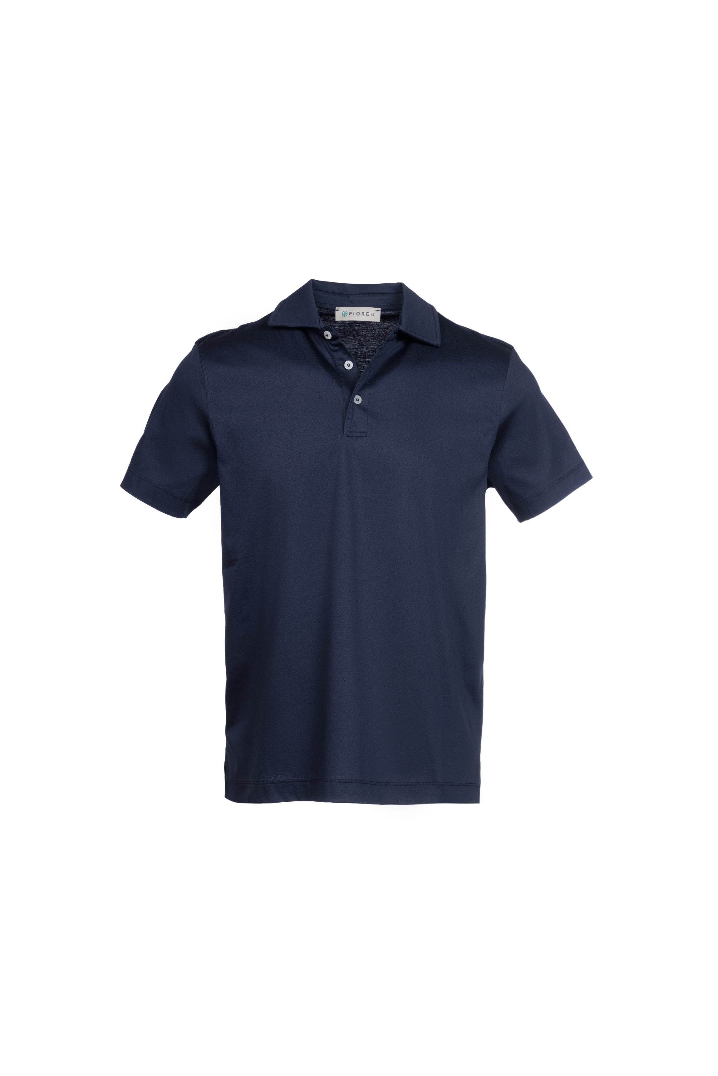 Blue Pima cotton polo shirt