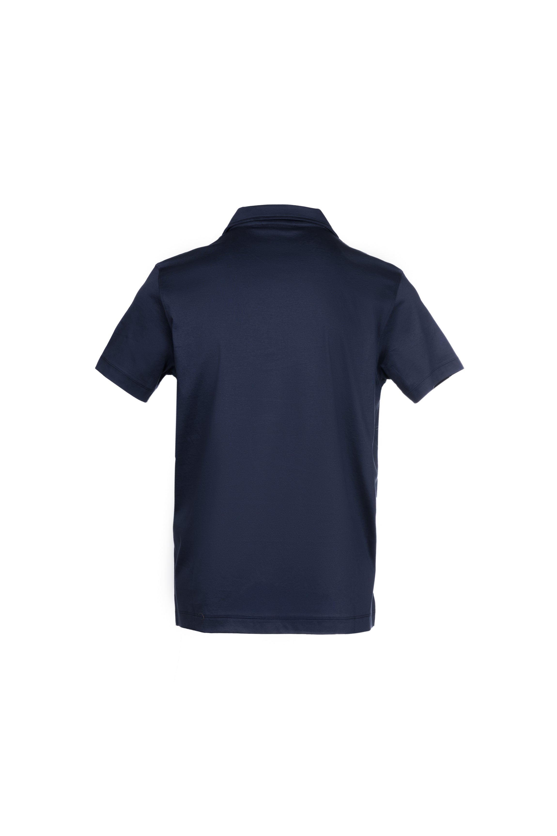 Blue Pima cotton polo shirt