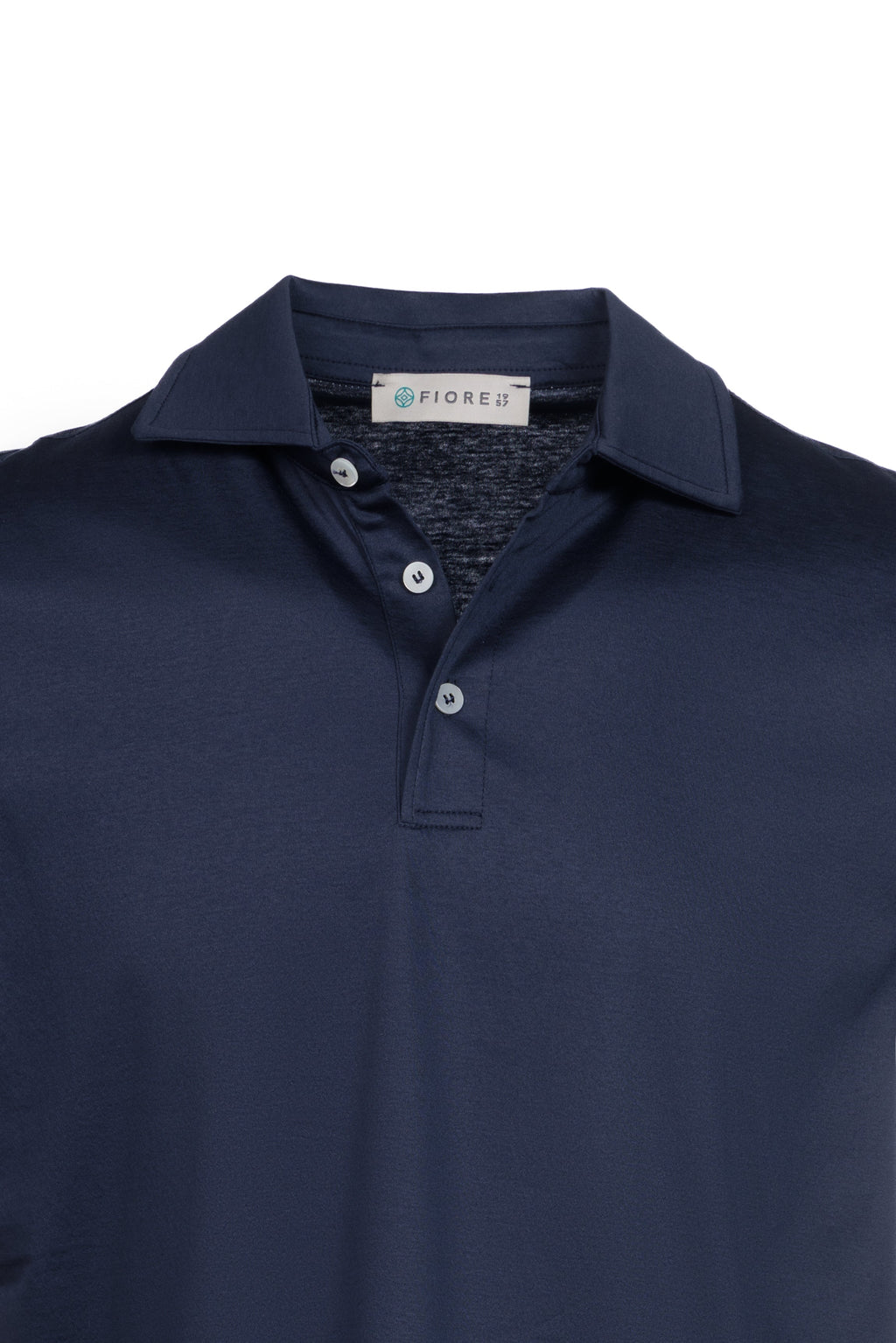 Blue Pima cotton polo shirt