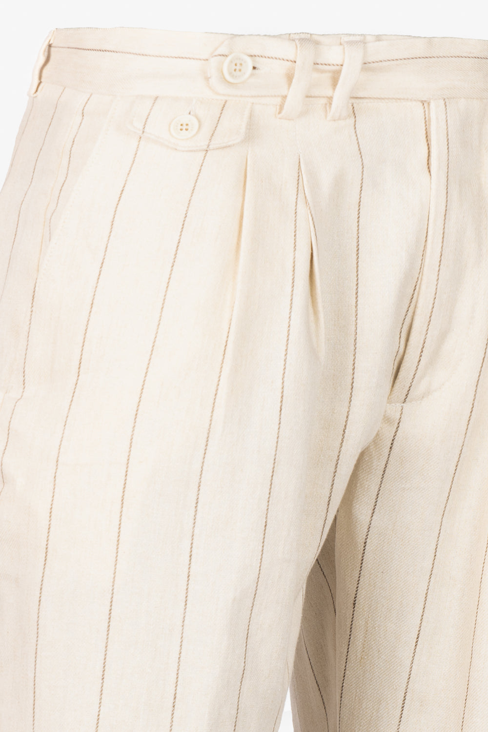 Milano pinstriped linen and cotton trousers