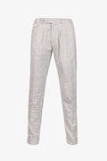 Light grey houndstooth cotton Milano trousers