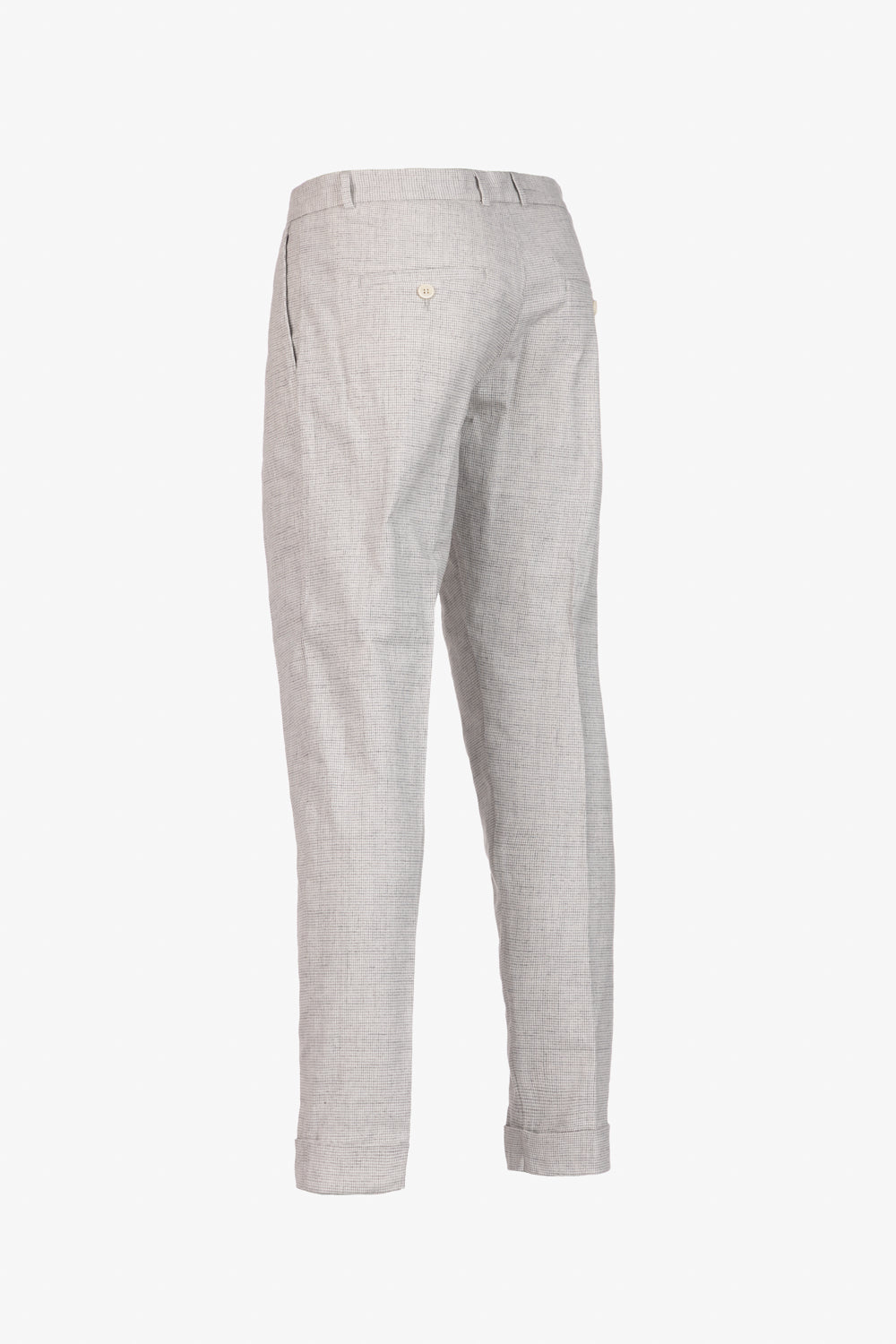 Light grey houndstooth cotton Milano trousers