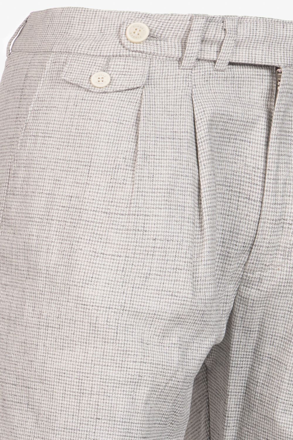 Light grey houndstooth cotton Milano trousers