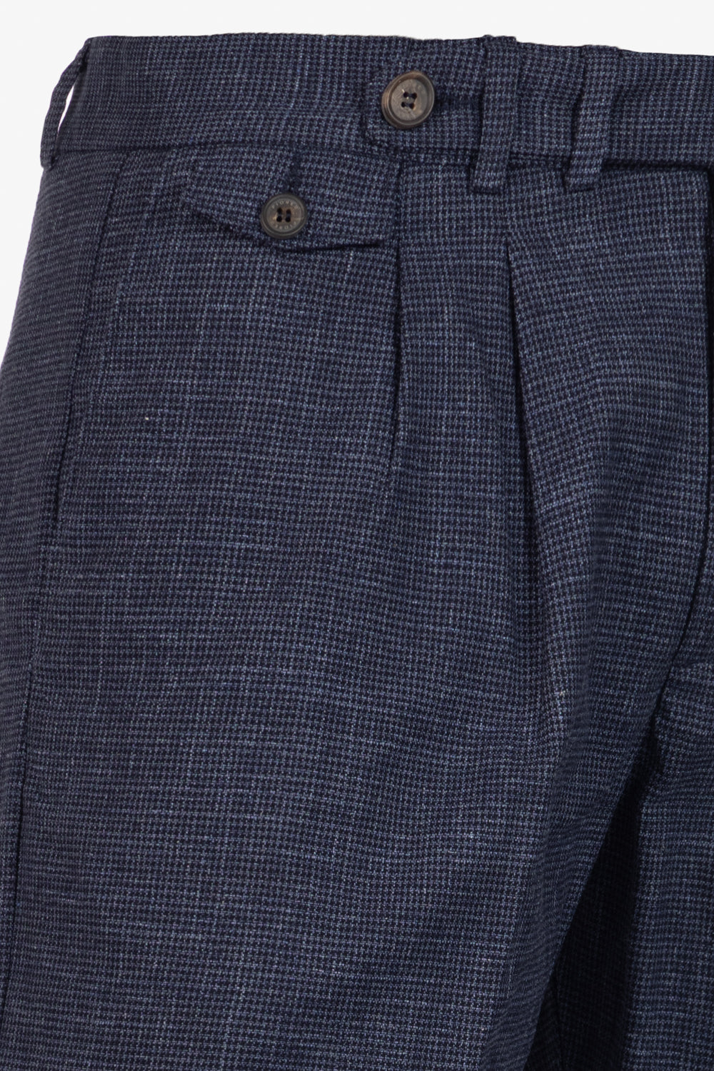 Blue houndstooth cotton Milano trousers