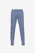 Milano trousers in blue houndstooth cotton
