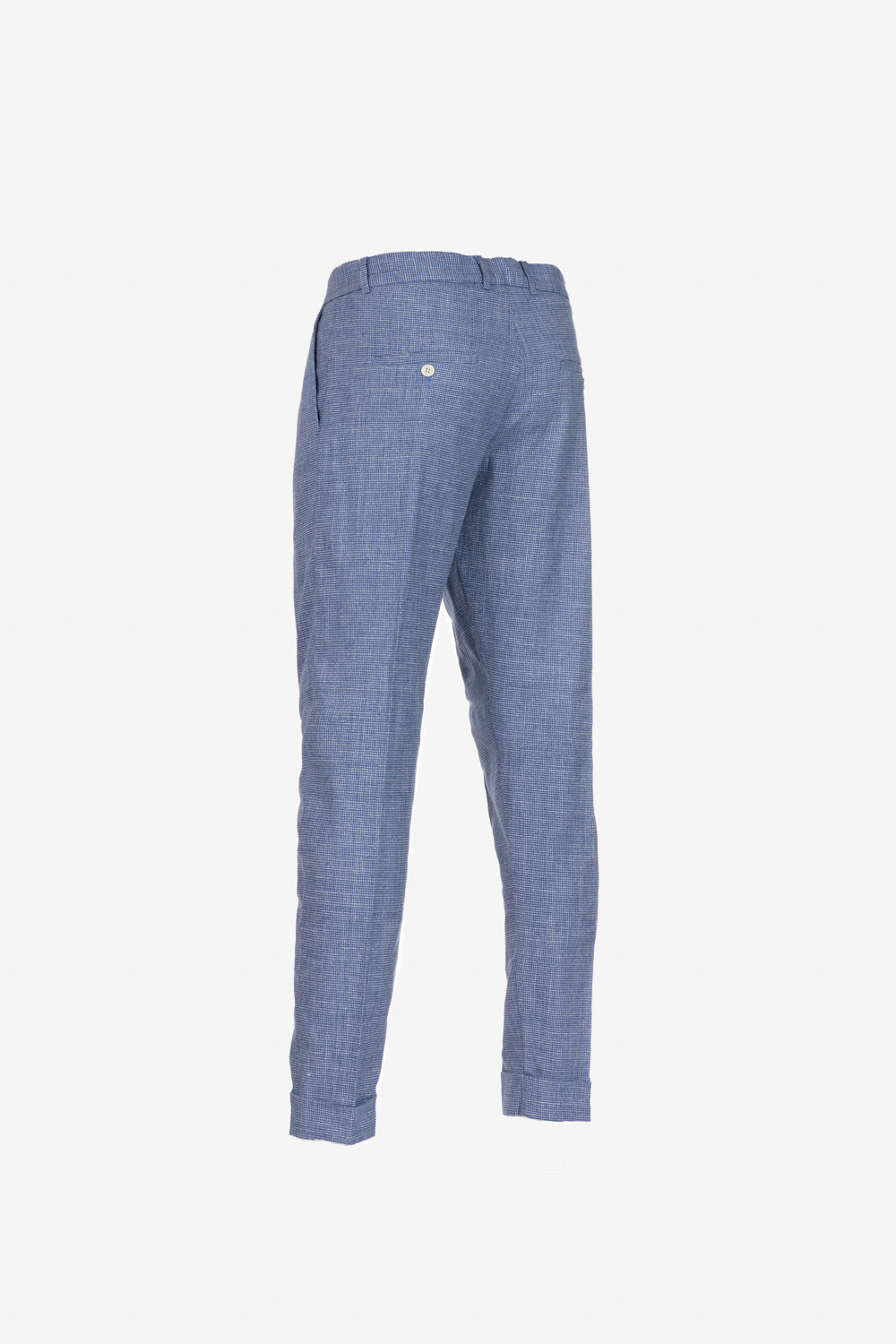 Milano trousers in blue houndstooth cotton