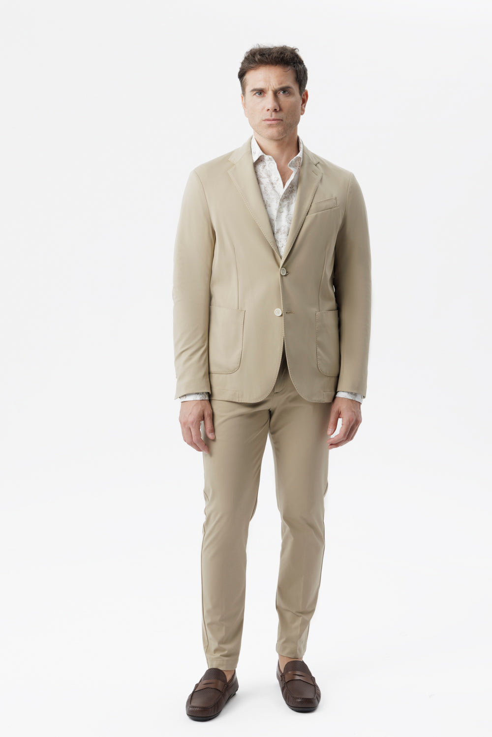 Pantalone coulisse in nylon comfort beige