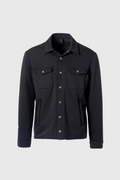 Black membrane stretch nylon overshirt