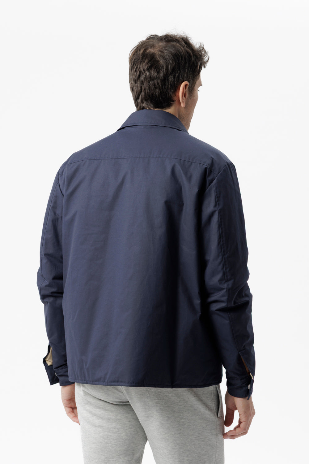 Navy technical cotton overshirt